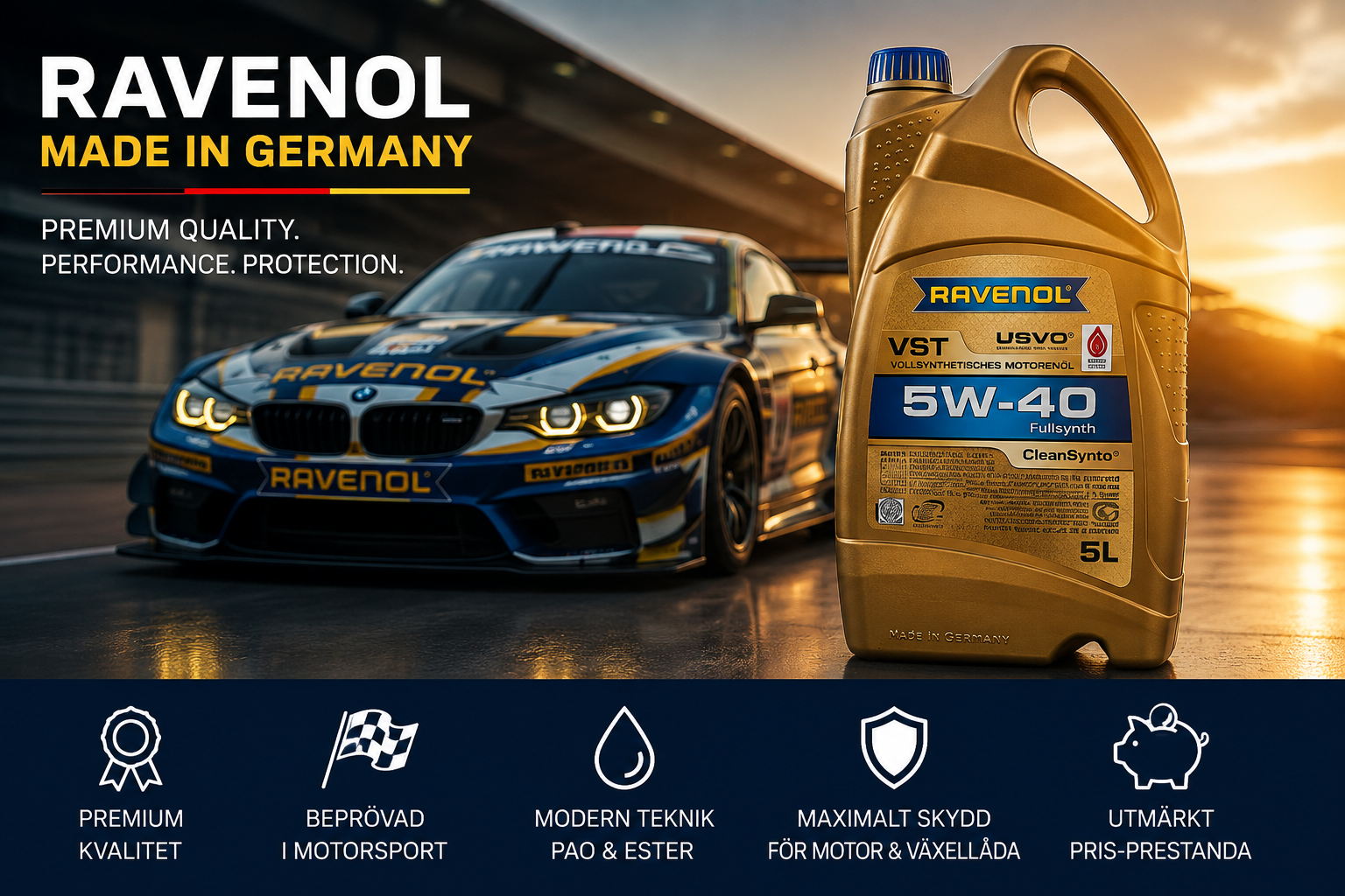 Varför RAVENOL? Premium motorolja för prestanda, skydd och riktiga entusiaster